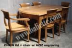 CHAIN Dining tbl and chair w AZIZ engraving 